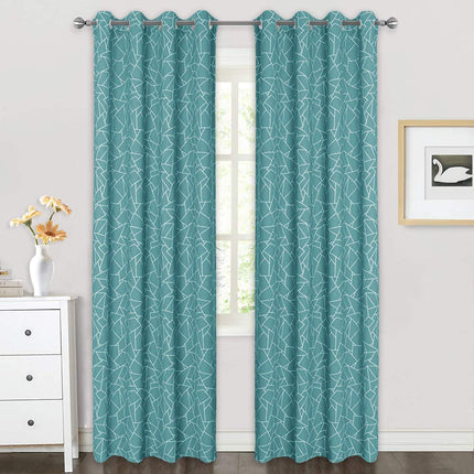 Mörkläggningsgardin med modernt geometriskt mönster