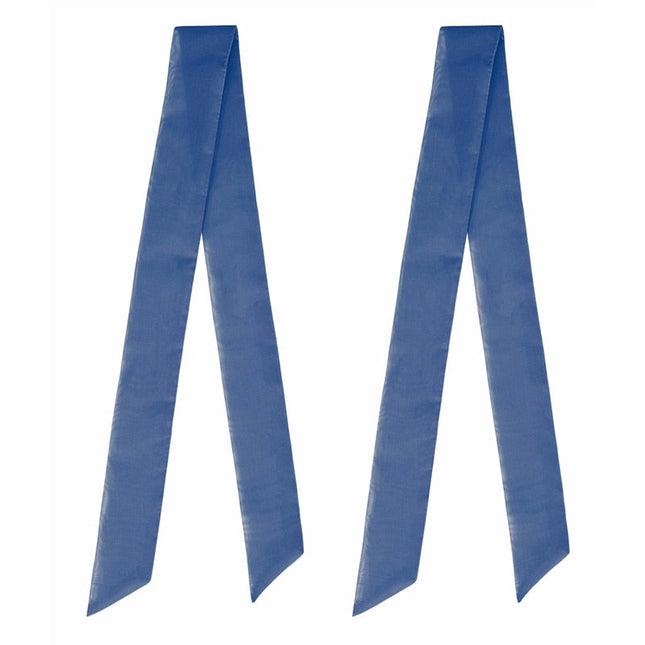 Vit och blå gardin med öljetter