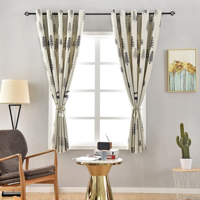 Mörkläggningsgardin till barnrum med skogsmotiv