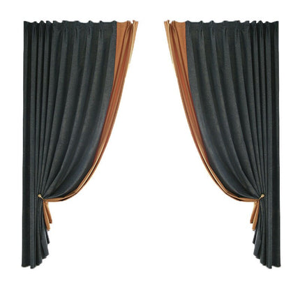 Mörkblå mörkläggningsgardin Cork med struktur