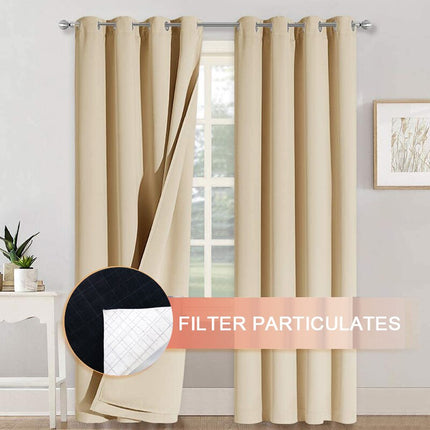 Isolerande mörkläggningsgardin som filtrerar ljus