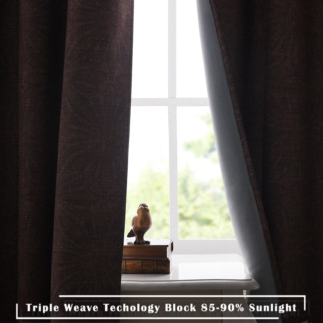 Mönstrad mörkläggningsgardin för sovrum