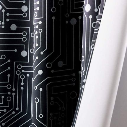 Gardin med mönster av kretskort