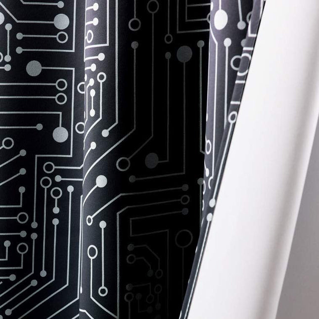 Gardin med mönster av kretskort