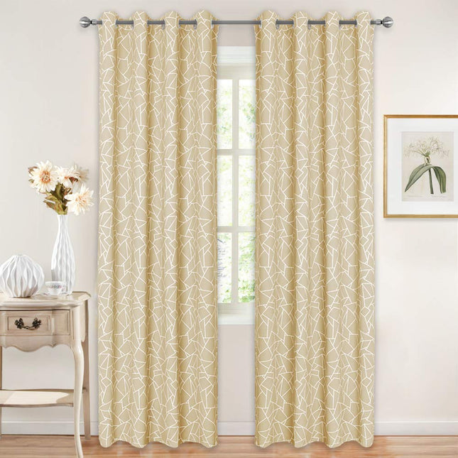 Mörkläggningsgardin med modernt geometriskt mönster