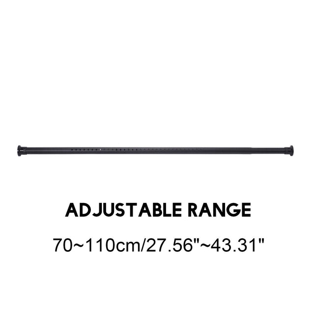 Utdragbar svart gardinstång 70-110 cm