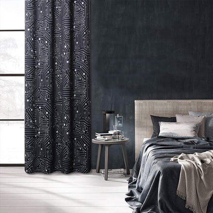 Gardin med mönster av kretskort