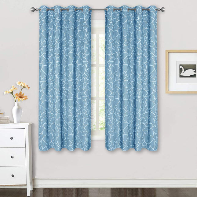 Mörkläggningsgardin med modernt geometriskt mönster