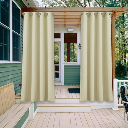 Brun utomhusgardin för altan