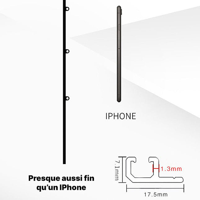 Takmonterad gardinskena i metall Epoxy