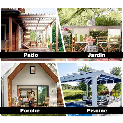 Svart utomhusgardin för pergola