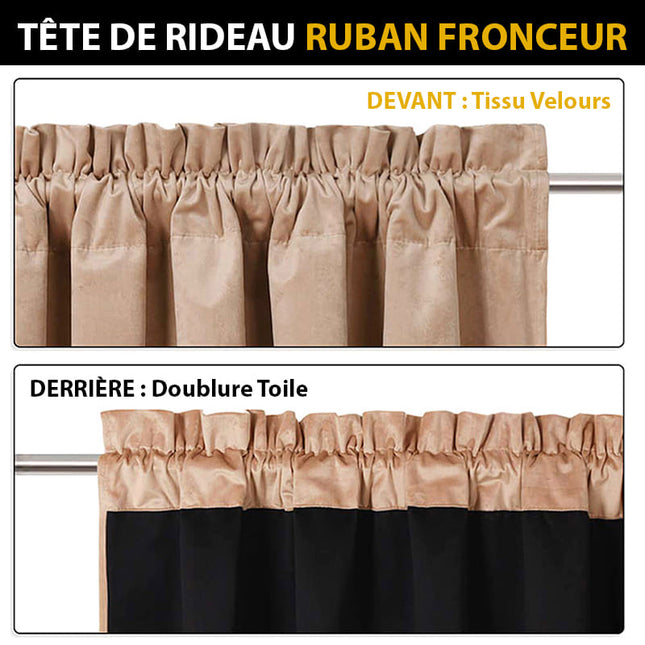 Beige mörkläggningsgardin sammet Velvetine