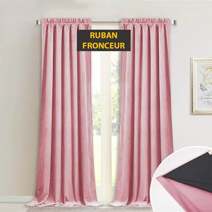 Rosa mörkläggningsgardin i sammet