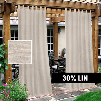 Ljusfiltrerande gardin i linne-look för uterum