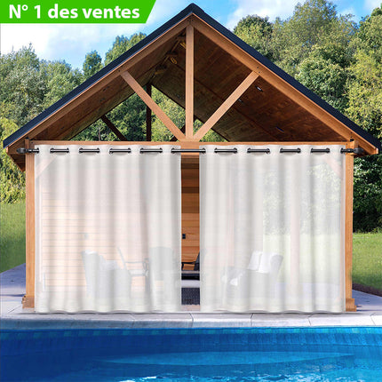 Tunn utomhusgardin med öljetter Ibra