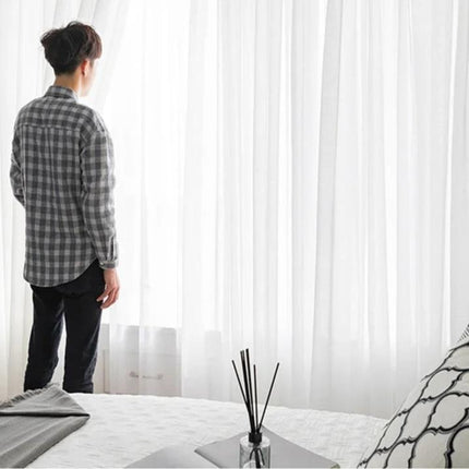 Tunn gardin med linnelook Liku