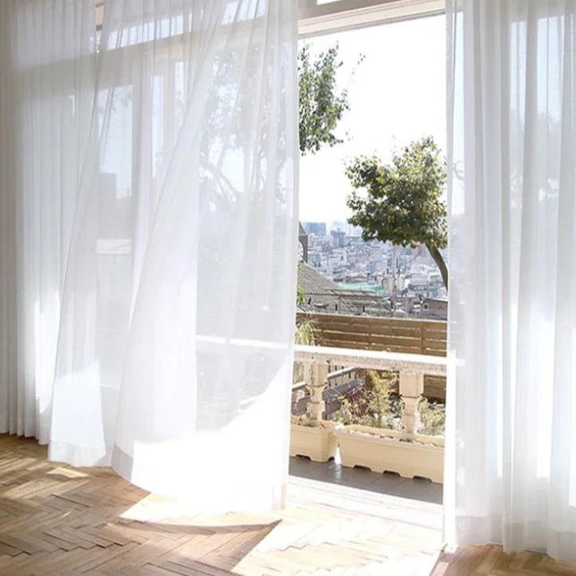 Tunn gardin med linnelook Liku