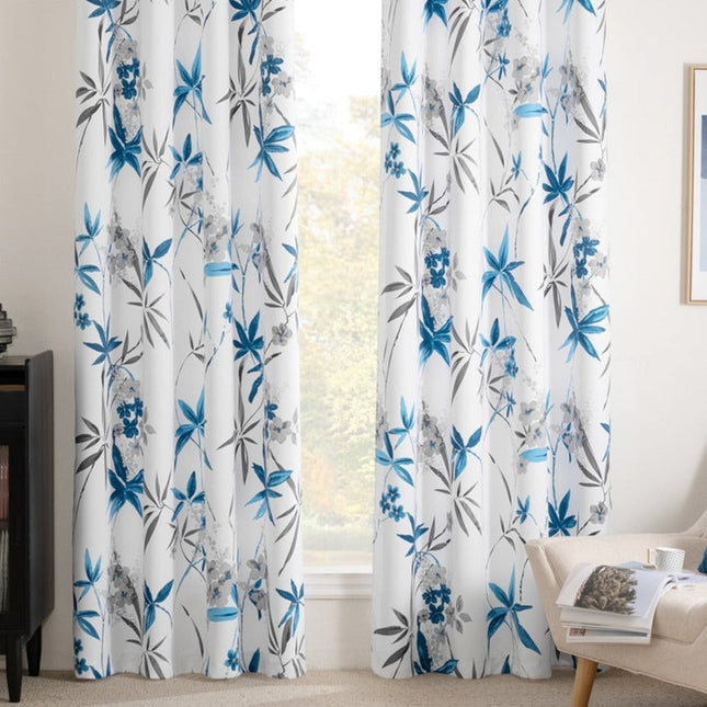 Gardin med blommigt bambumotiv