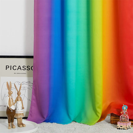 Mörkläggningsgardin med regnbågens färger
