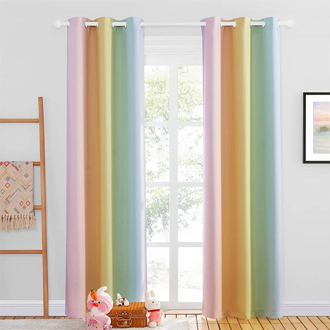 Mörkläggningsgardin med regnbågens färger