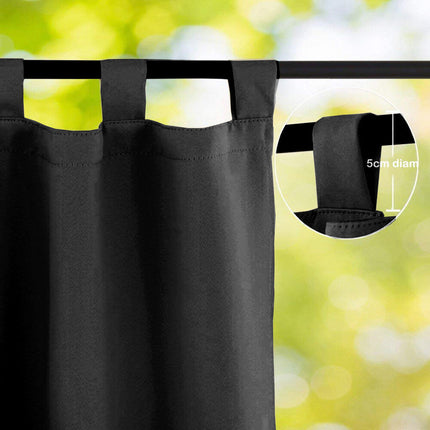 Svart vattentät utomhusgardin med öljetter