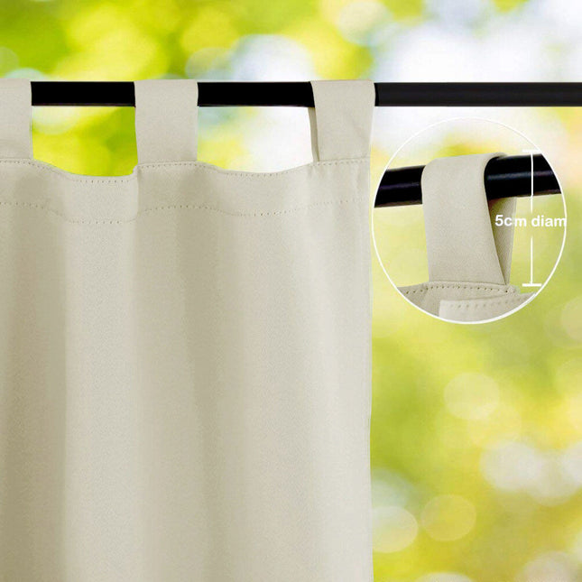 Krämfärgad vattentät gardin för utomhusbruk