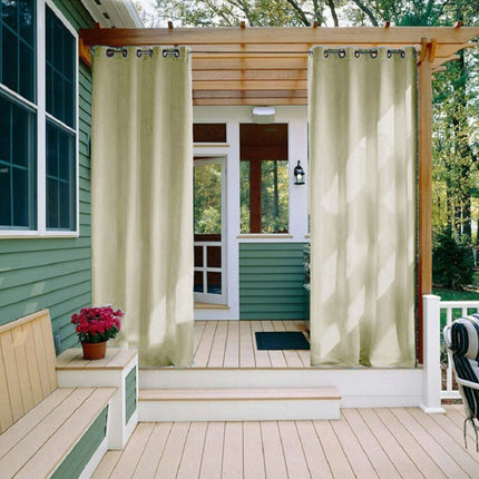 Krämfärgad vattentät gardin för utomhusbruk