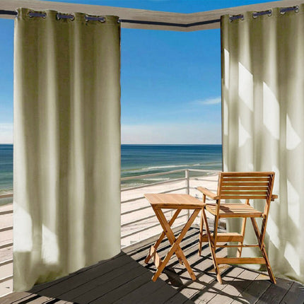 Krämfärgad vattentät gardin för utomhusbruk