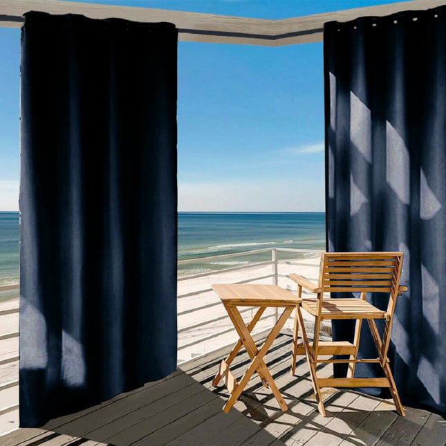 Mörkblå vattentät gardin för utomhusbruk