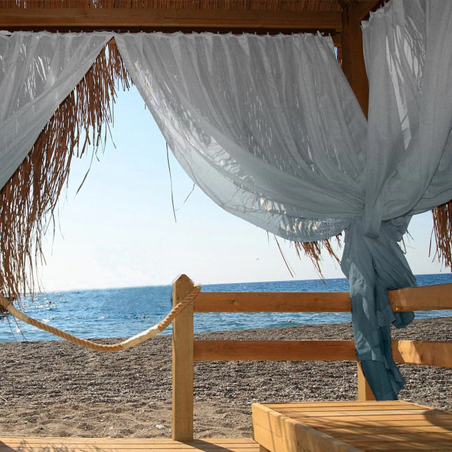 Tunn utegardin med turkos toning