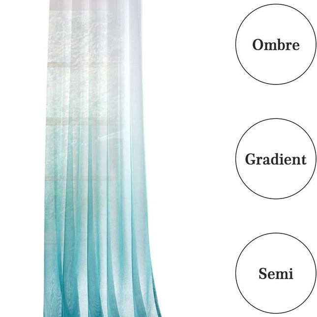 Tunn utegardin med turkos toning