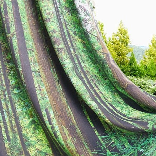 Utomhusgardin med skogsmotiv för balkong