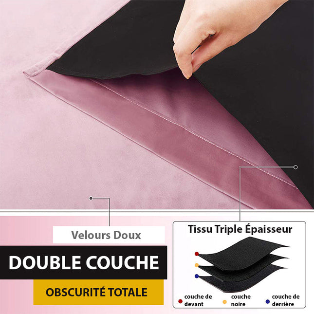 Rosa mörkläggningsgardin i sammet