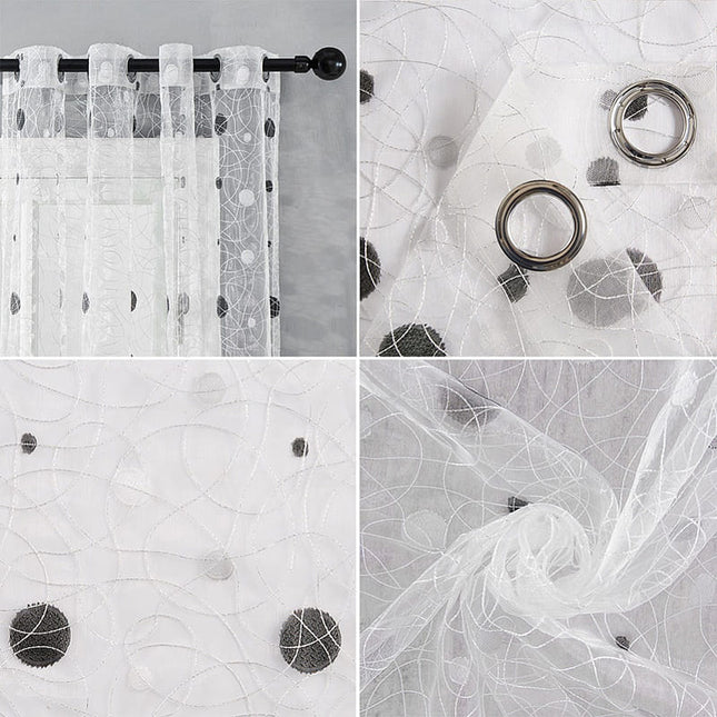 Tunn gardin med elegant brodyr