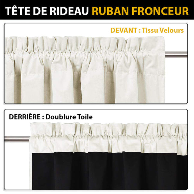 Vit mörkläggningsgardin i sammet Velvetine