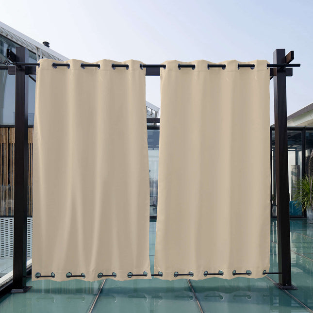 Ljusbeige utegardin för balkong och pergola