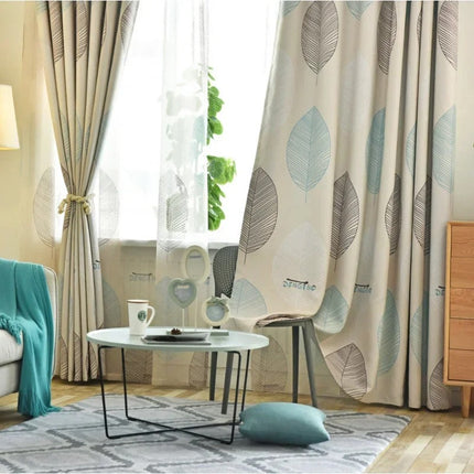 Mörkläggningsgardin med mönster av löv