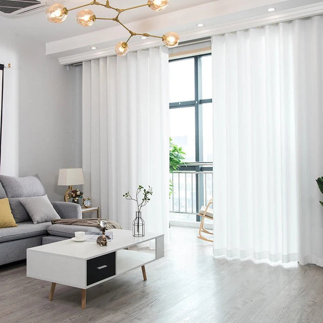 Ljusfiltrerande vit tunn gardin Milano