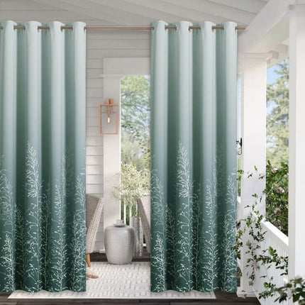 Grön altangardin med gradientmönster