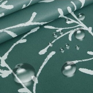 Grön altangardin med gradientmönster