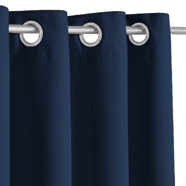 Marinblå utomhusgardin för altan