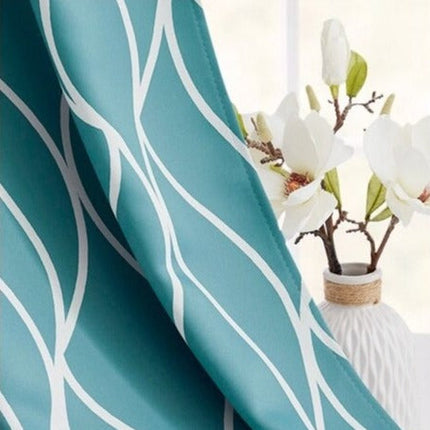 Mönstrad utomhusgardin med vågor