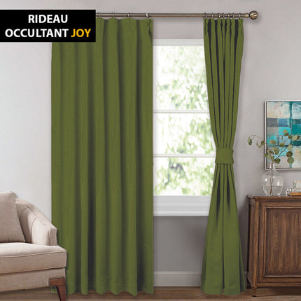 Olivgrön mörkläggningsgardin för mörkt sovrum