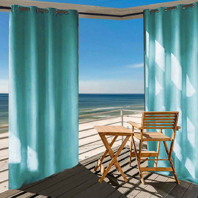 Vattentät turkos utomhusgardin för balkong