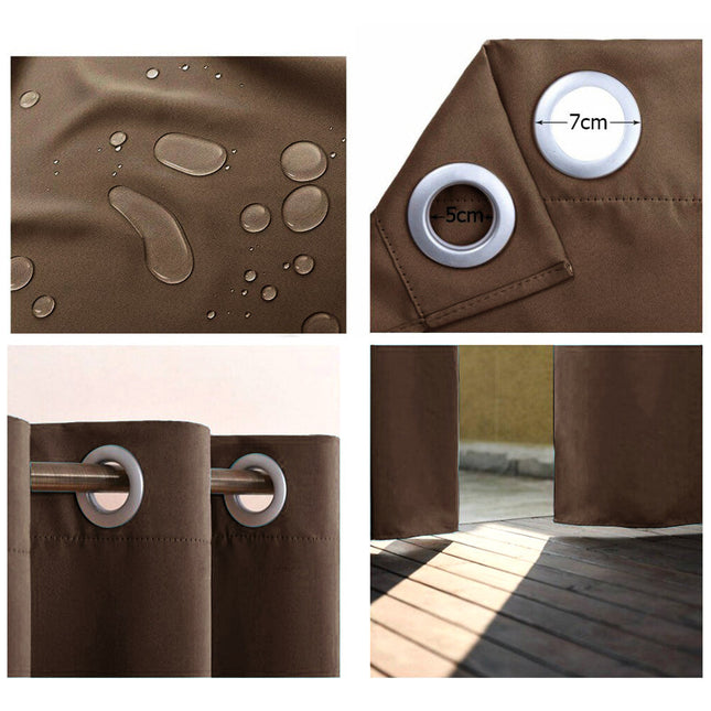 Brun pergolagardin med öljetter