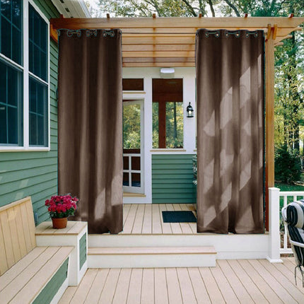 Brun pergolagardin med öljetter