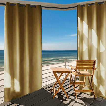 Väderbeständig mörkläggande gardin för uteplats