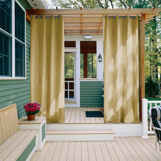 Väderbeständig mörkläggande gardin för uteplats