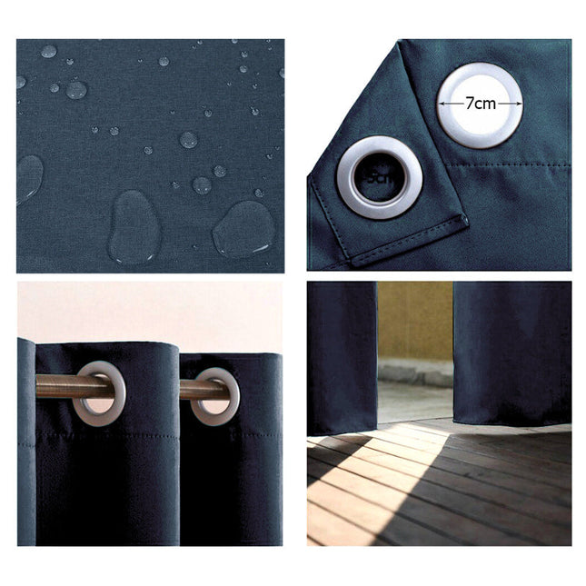 Mörkblå utegardin för pergola