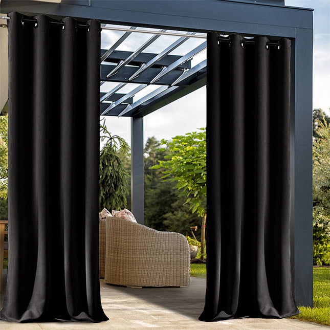 Vattentät mörkläggande utomhusgardin.